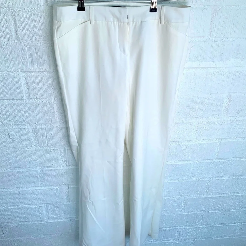 Harve Benard White Pleated High Rise Trouser Pants sz 8